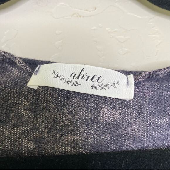 Abree Purple Mineral Wash Distressed Lagenlook Longline Hoodie Large - Picture 5 of 10